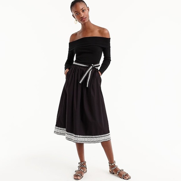 JCrew Embroidered midi skirt 💫💫 - Picture 3 of 6